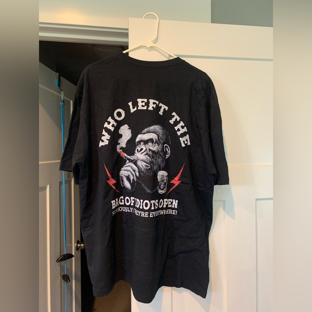 Monkey Sober Black Graphic T-Shirt with Monkey Design New